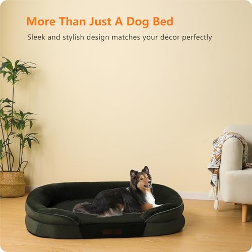 Orthopedic Waterproof Large Dog Bed Sofa (Large(38 x 28.5 x 6 inch) / Green)