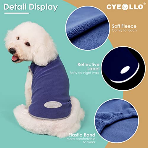 2 Pack Fleece Dog Sweater Pullover Lightweight Reflective Jacket (X-Large / 2# Navy & Grey)