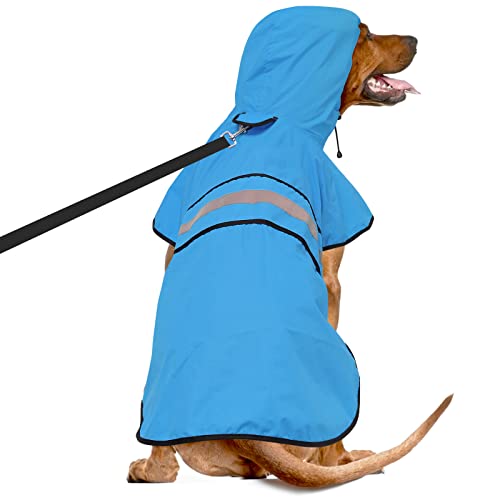 Waterproof Reflective Dog Rain Coat (Blue / Medium)