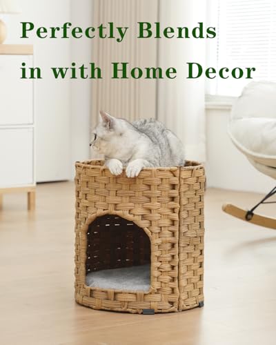 Cat House for Indoor Cat (Natural / Round-S)