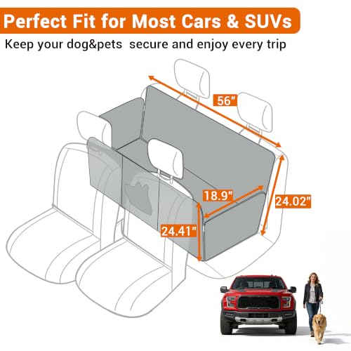 56" Dog Seat Cover for Back Seat (Medium-54" / Hammock-Black)