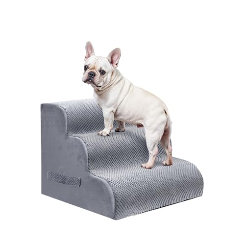 3 Step Pet Stairs for High Beds & Sofas (LightGrey / 3-step 15.7"H)