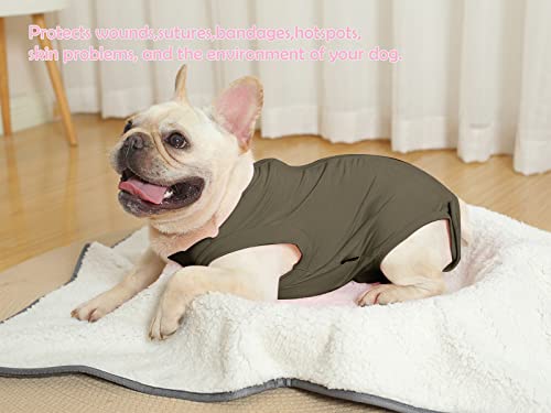 Dog Surgery Recovery Suit (S(Back9 - 12" Chest14 - 17" Weight 8.5 - 15lb) / Army)