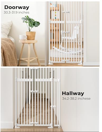 Extra Tall Cat Gate for Doorway (74.8"-90.5" H x 30.3"-38.2" W)