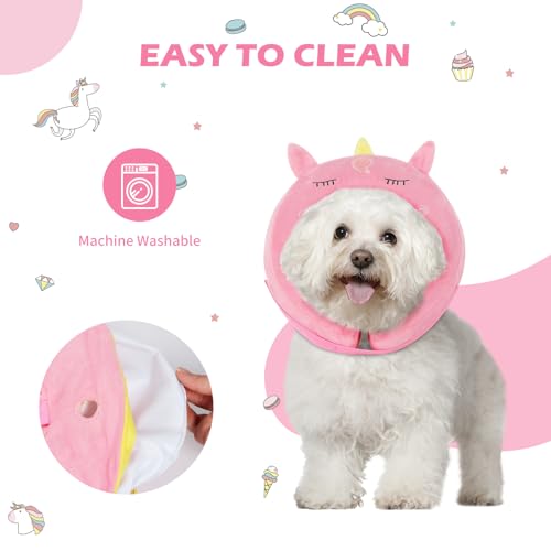 Inflatable Recovery Dog Collar (Unicorn / Large (Neck:14''-17''))