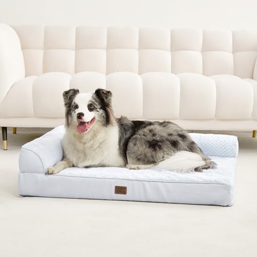 Memory Foam Dog Bed for Crate (Washblue / 41.0"L x 27.0"W x 6.5"Th)