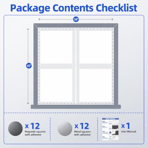 Magnetic Blackout Window Cover (White / 58"W x 45"H)