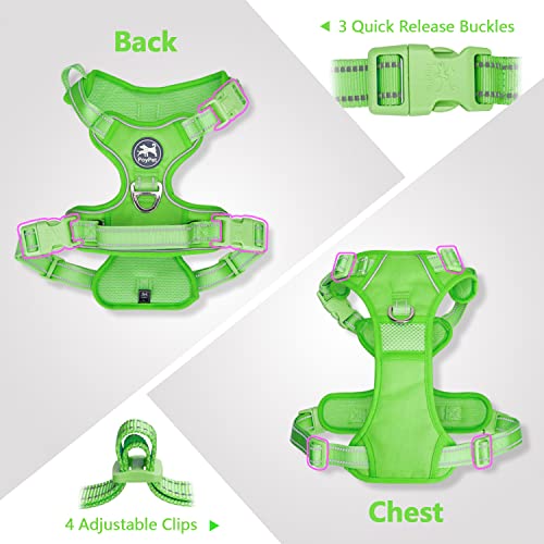 No Pull Dog Harness (L / Green(Matching Trim))