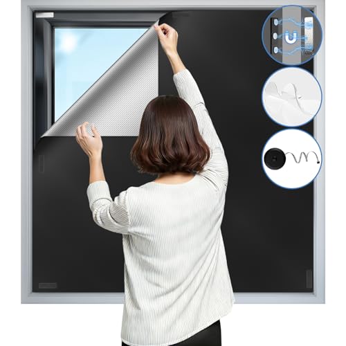 100% Magnetic Black Out Window Cover 39" x 58" Blackout Blinds No Drill (39" X 58")