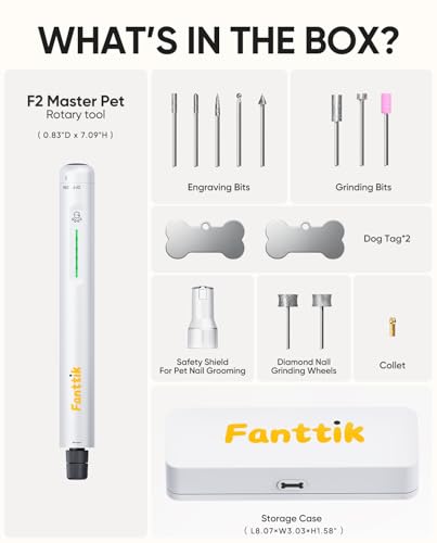 F2 Master Pet Quiet Dog Nail Grinder (White)