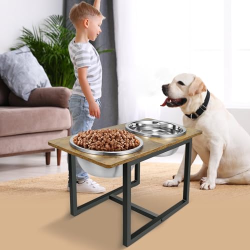 Elevated Dog Bowls (Rustic Brown)
