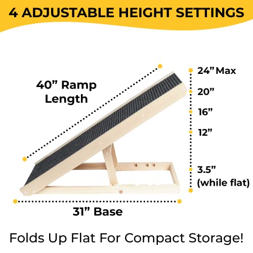 Pawramp The Original Dog Ramp for Couch & Bed (Full Size Bed Height - 24" / Natural)
