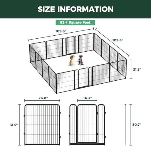 Homeplus Indoor Dog Playpen (Black / 32"H)