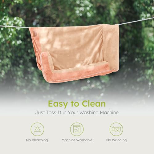 Dog Beds for Large Dogs (Peack Pink / Large(36"L x 27"W x8.5"Th))