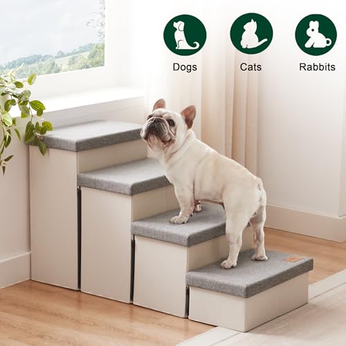 Dog Stairs for High Bed (Light Grey / 37.4" X 17" X 21.3" H)