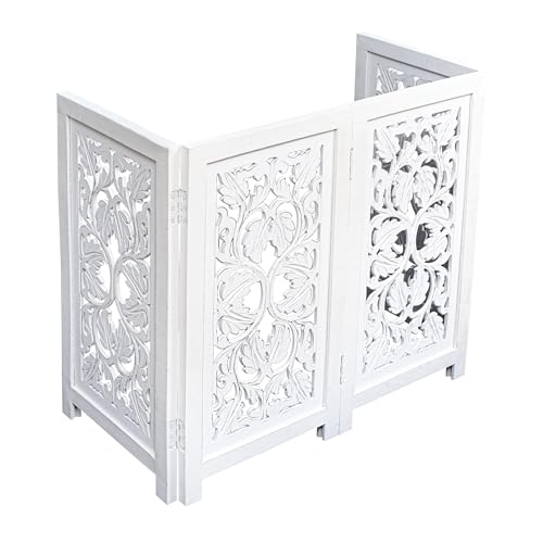 Free Standing Dog Gate (White / 56"x28" Leaf 4 Panels)