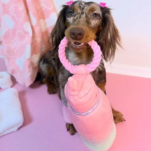 Pawlates Princess Water Bottle Plush Dog Toy Funny Parody (Pawlates Bottle (Pink))