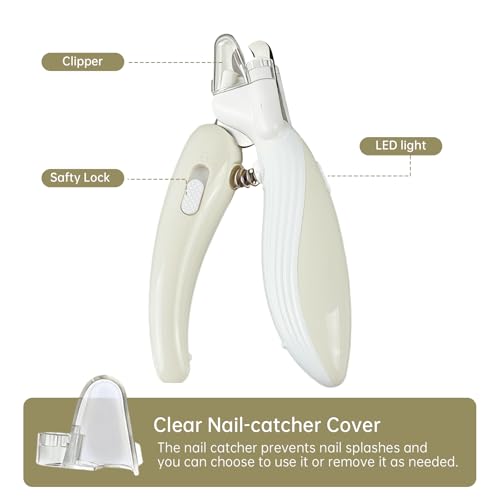 Cat Dog Pet Nail Clippers with Light (Blue)