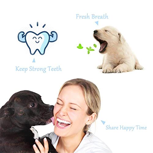 2 Pcs 3 Sided Pet Toothbrush Dog Cat Mouth Dental Teeth Care (Blue&orange)