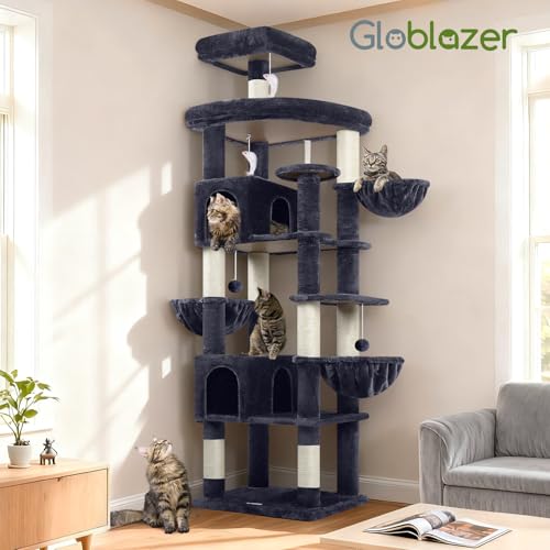 82in Extra Large Cat Tree Tower for Indoor Cats Large Adult (82inch / Dark Grey)