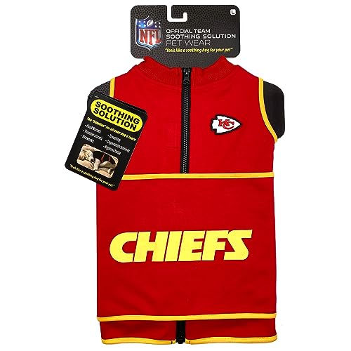 NFL Kansas City Chiefs Dog Anxiety Shirt Calming Soothing Solution Vest (Kansas City Chiefs / Medium)