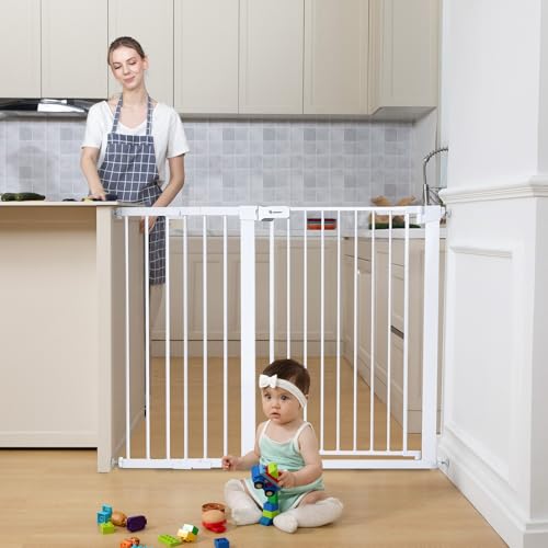 36" Extra Tall Baby Gate for Stairs (36"Tall 48.8"Wide / White)