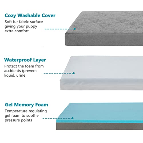 Orthopedic Memory Foam Dog Bed (Short Plush / Large-35"x 22" x 3")