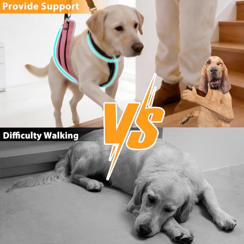 Dog Lift Harness for Senior (Pink / S)