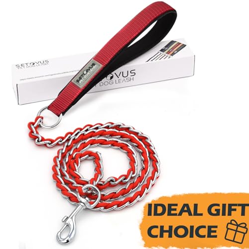 Chain Dog Leash (Red / 4FT(30-80lb))