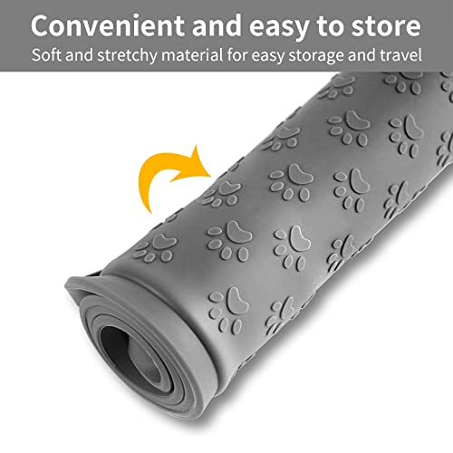 Grey Pet Placemat for Dog and Cat (11.8"L x 11.8"W / Grey)