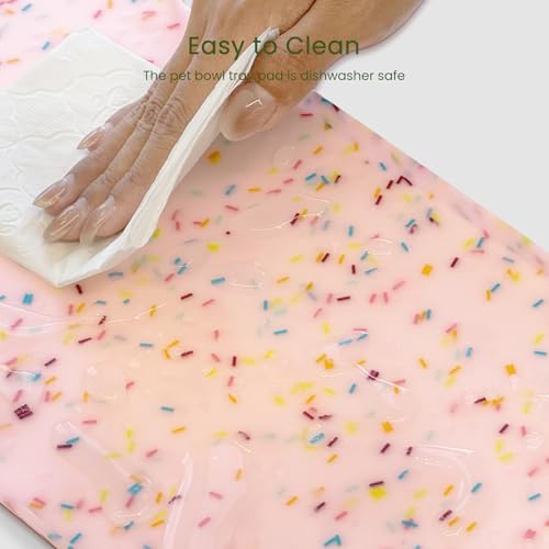 Dog Food Mat Anti (19.4" x 9.8" / Donut Pink)