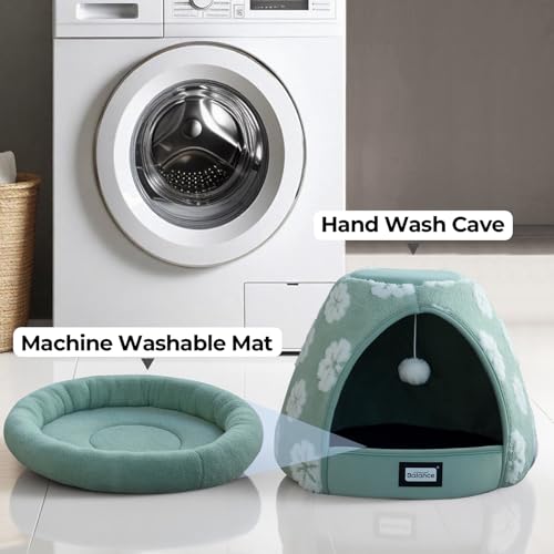 Cat Beds for Indoor Cats (21"L x 21"W x 16"Th / Green)