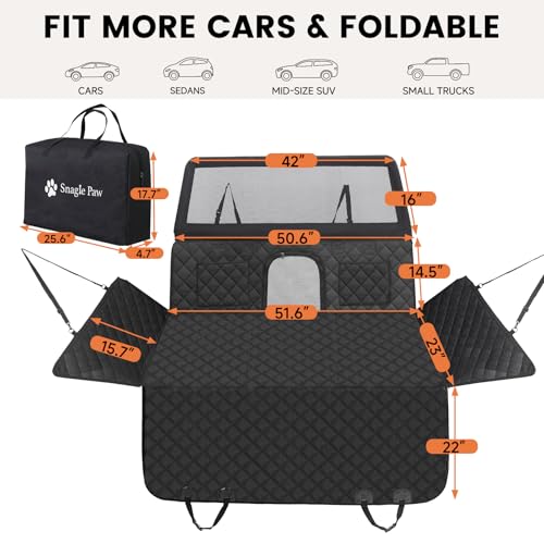 Dog Car Seat Cover & Back Seat Extender (For Car/SUV/Small Truck / black)
