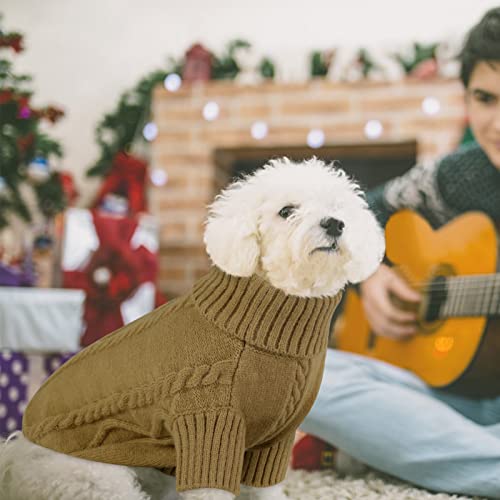 Small Dog Sweater for Small Dogs Boy (X-Small / Light Brown)