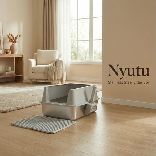 XL Stainless Steel Litter Box with Lid (XL)