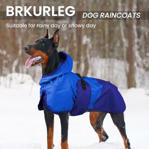 Dog Raincoat Waterproof Rain Jacket with Hood (XXXL(Back Length26.7") / Blue)