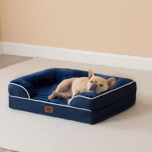 Orthopedic Small Dog Bed (Navy / 24.0"l X 18.0"w X 6.0"th)