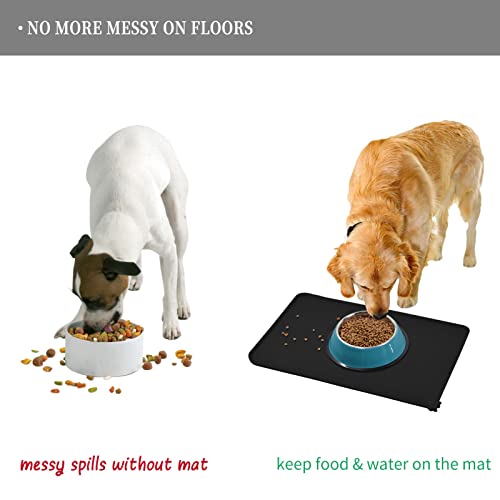 Silicone Pet Feeding Mat (Charcoal / 22" x 14")