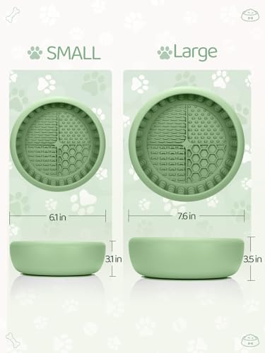 Dog Lick Bowl with Brush and Scraper (Green / Small)