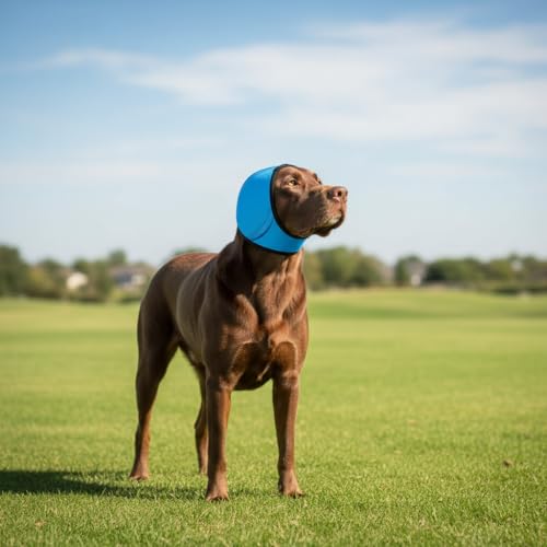 No Flap Ear Wraps for Dogs (Blue / M)
