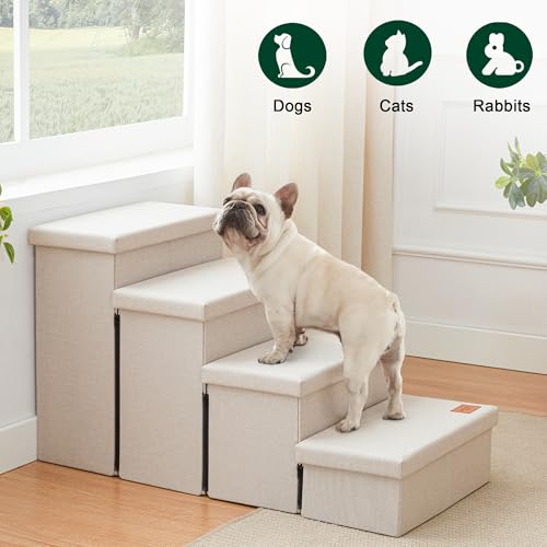 Dog Stairs for High Bed (Beige / 37.4" X 17" X 21.3" H)