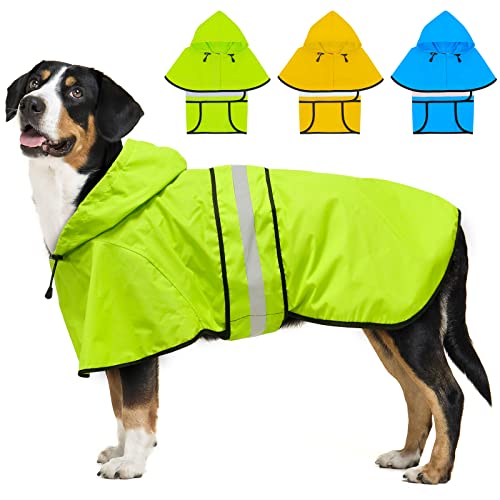 Hooded Dog Raincoat (Green / X-Large)