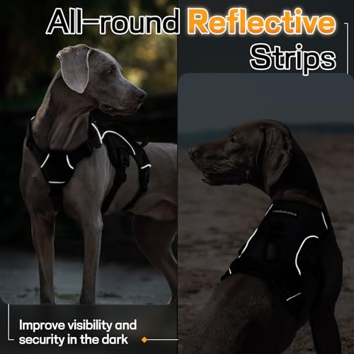 Escape Proof Dog Harness for Large (Black / Large)