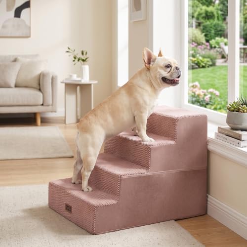 Dog Stairs for Bed 18" H (Pink / Extra Wide 16.5" x 28" x 18")
