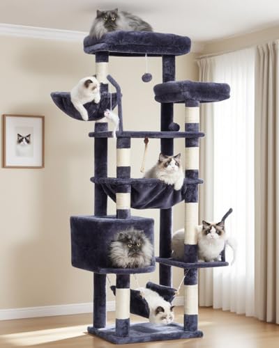 Cat Tree 63'' Cat Tower for Large Cats (63 inch / Smoky gray)