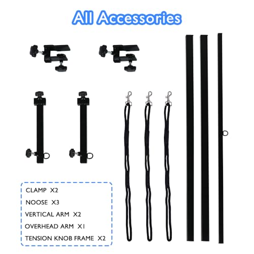 H Shape Dog Grooming Arm Pet Supplies Grooming Table Arm with 3 Noose and Clamp Heavy Duty Aluminum Alloy Frame with 35.4” Adjustable Height and 36.2” ~ 50” Adjustable Width Dog Grooming Kit