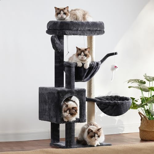 Cat Tree 40" Tower with All (Smoky Gray / 39.4 inch)