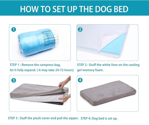 Orthopedic Memory Foam Bed for Large Dogs (Short Plush / L Plus-36"x 27" x 3")