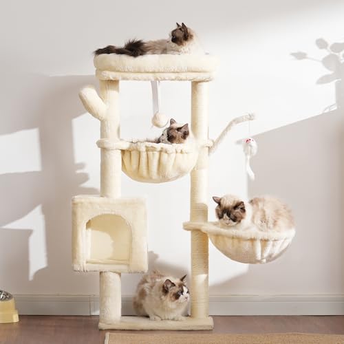 Cat Tree 40" Tower with All (Beige / 39.4 inch)