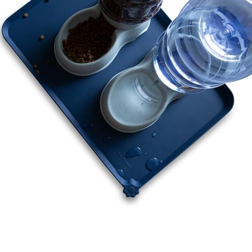 Large Silicone Pet Food Mat (24" x 16" / Indigo Ink)